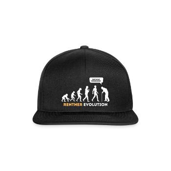 Rentner Evolution Lustig Ruhestand - Snapback Cap - Schwarz/Schwarz - Vorne
