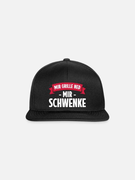 MIR GRILLE NED MIR SCHWENKE | Saarländisch - Snapback Cap - Schwarz/Schwarz