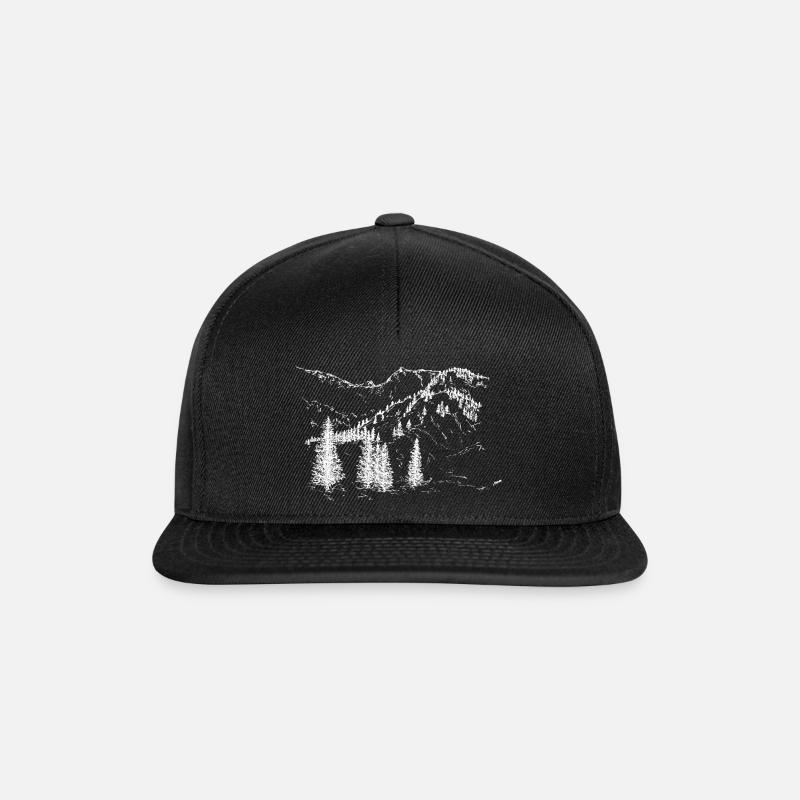 mountains - Snapback Cap - black/black