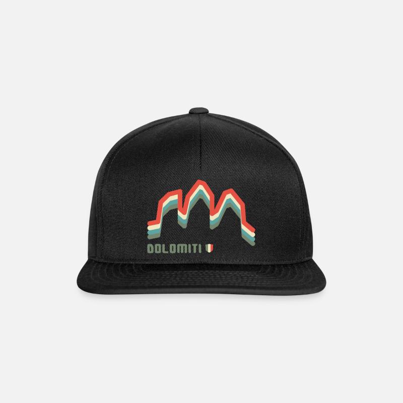 Dolomiti Tre Cime di Lavaredo E5 Südtirol Italien - Snapback Cap - Schwarz/Schwarz