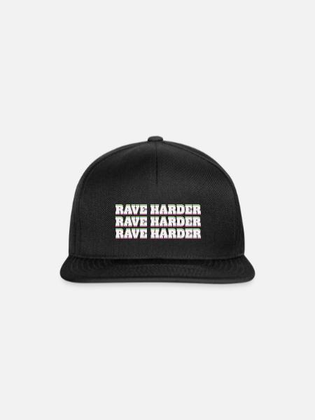 Rave Harder Techno - Snapback Cap - Schwarz/Schwarz