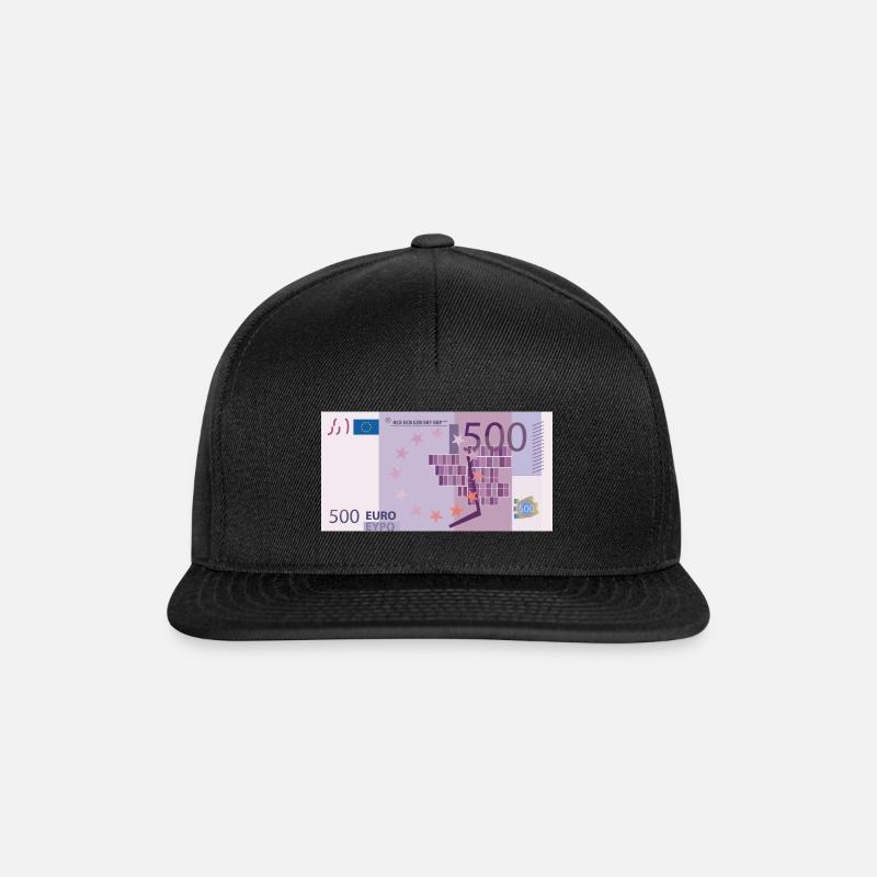 Geld / 500 Euro - Snapback Cap - Schwarz/Schwarz