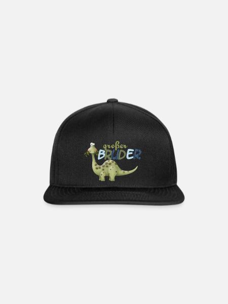 großer Bruder Dinosaurier - Snapback Cap - Schwarz/Schwarz