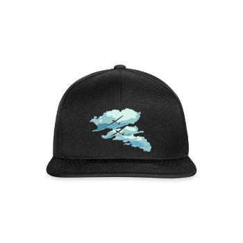 Nuages courrier cadeau pilote de planeur vol - Casquette snapback - noir/noir - Devant