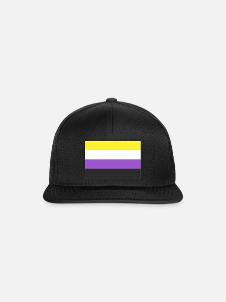 Non-binary Flagge - Snapback Cap - Schwarz/Schwarz