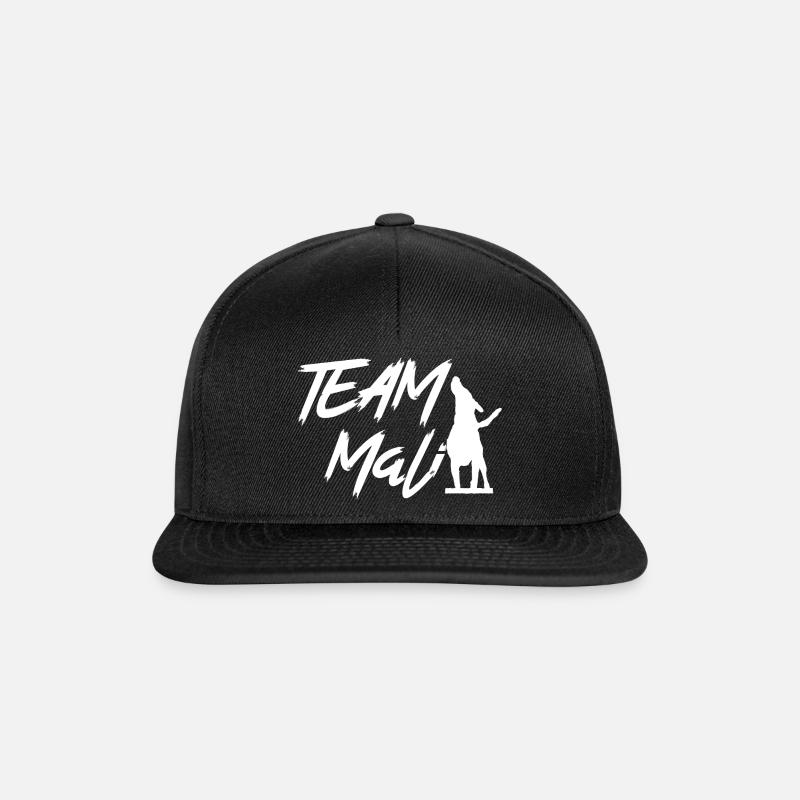 Team Malinois Hundemotiv - Snapback Cap - Schwarz/Schwarz