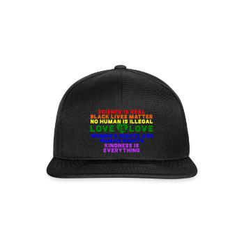 L'amour est l'amour Gay Pride LGBT Flag LGBTQ - Casquette snapback - noir/noir - Devant