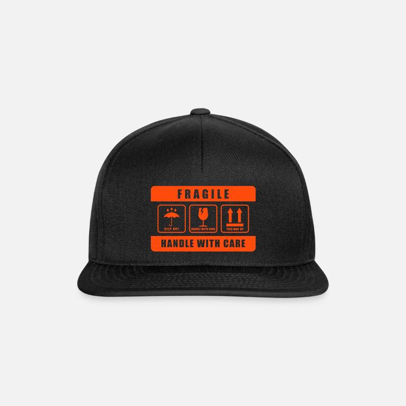 Fragile Handle with care - Snapback Cap - black/black