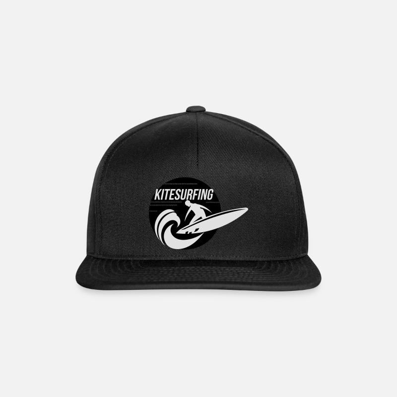 Kitesurfer sur les courses de kiteboard wave - Casquette snapback - noir/noir