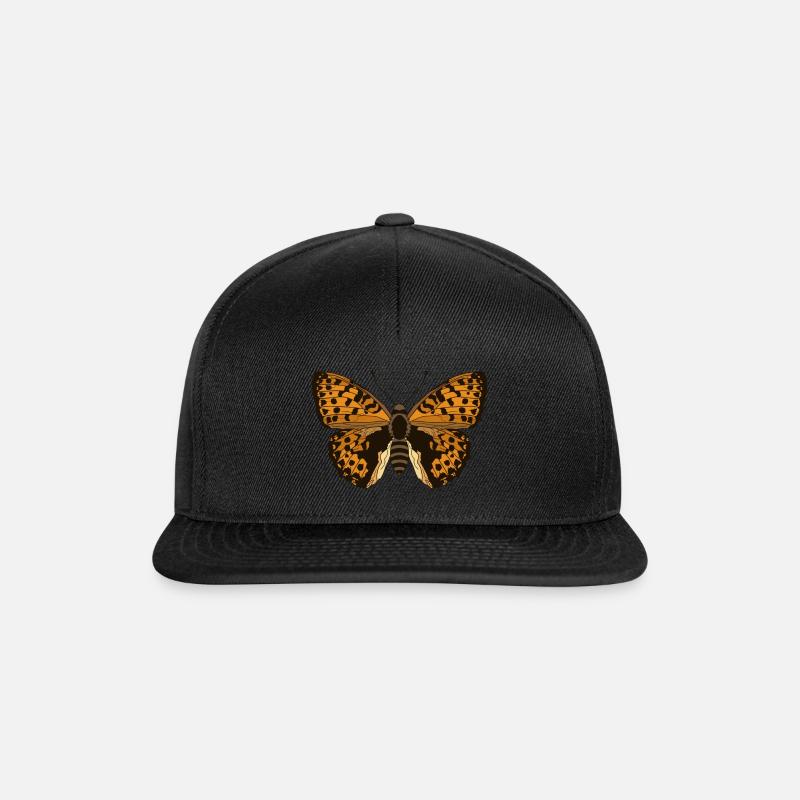 Orange Butterfly - Snapback Cap - black/black