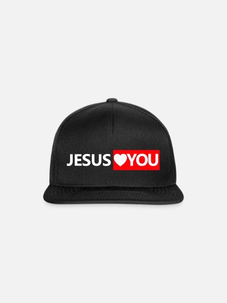 jesus loves you - Snapback Cap - Schwarz/Schwarz