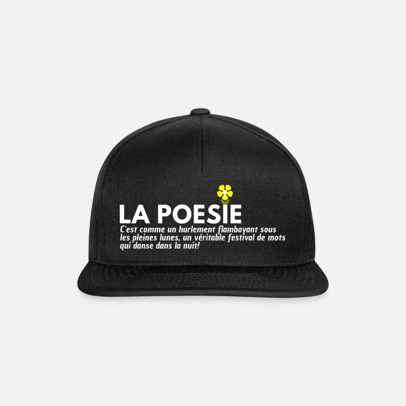 POESIE. Zitat - Snapback Cap - Schwarz/Schwarz
