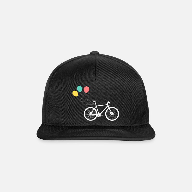 Fahrrad mit Luftballons - Snapback Cap - Schwarz/Schwarz