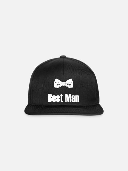 Bester Mann mit Fliege - Herren Junggesellenabschied Geschenk - Snapback Cap - Schwarz/Schwarz