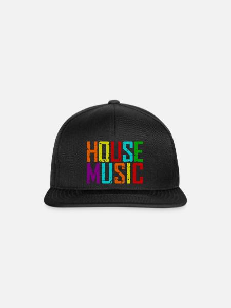 House Music LGBT Regenbogen - Snapback Cap - Schwarz/Schwarz
