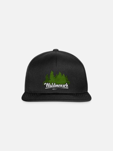 Waldmensch - Snapback Cap - Schwarz/Schwarz