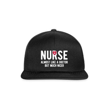 Krankenschwester - Snapback Cap - Schwarz/Schwarz - Vorne