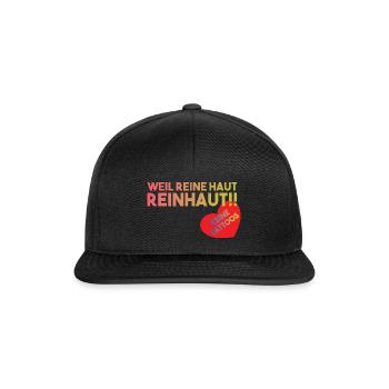 Keine Tattoos - Tattoofrei Design Reine Haut - Snapback Cap - Schwarz/Schwarz - Vorne