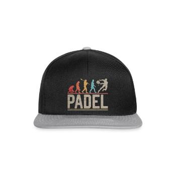 Padel Evolution Geschenk für Padelspieler - Snapback Cap - Schwarz/Grau - Vorne