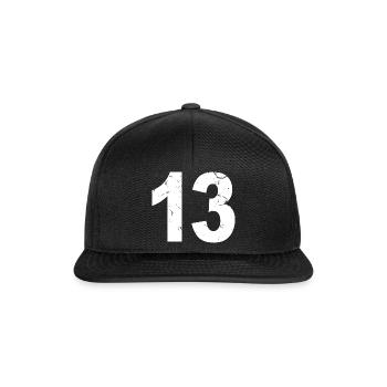 Cool Number 13 - 13 Years Old 13th Birthday Gift - Snapback Cap - black/black - Front