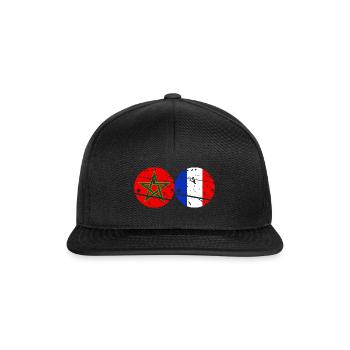 Maroc France Drapeau de la France Maroc - Casquette snapback - noir/noir - Devant