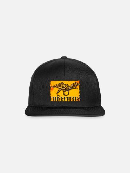 Allosaurus Dinosaurier - Snapback Cap - Schwarz/Schwarz