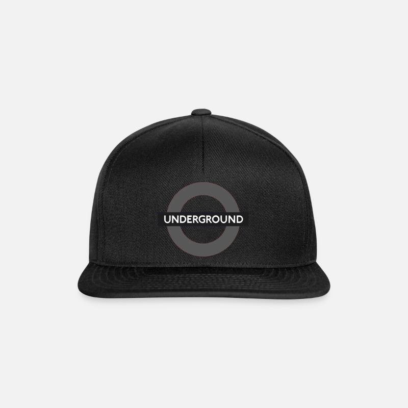 Underground Schild - Snapback Cap - Schwarz/Schwarz