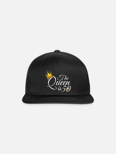 50. Geburtstag Frauen Geschenke, die Königin ist 50 - Snapback Cap - Schwarz/Schwarz