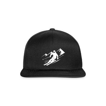 Skiurlaub Skifahrer Skifahren Wintersport - Snapback Cap - Schwarz/Schwarz - Vorne