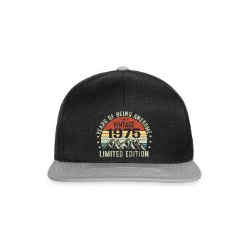Cadeau pour Célébrer Votre Année de Naissance 1975 - Casquette snapback - noir/gris - Devant