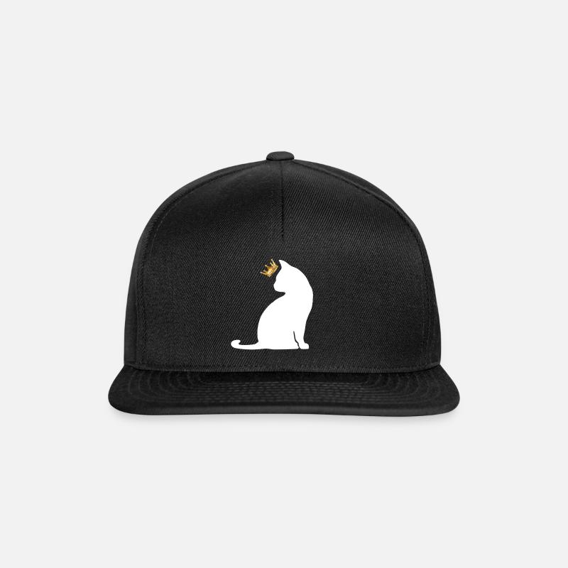 Krone Katze - Snapback Cap - Schwarz/Schwarz