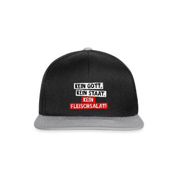 No God. No state. No meat salad! - Snapback Cap - black/grey - Front