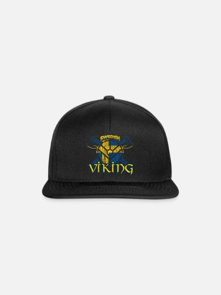 Schwedischer Wikinger - Snapback Cap - Schwarz/Schwarz