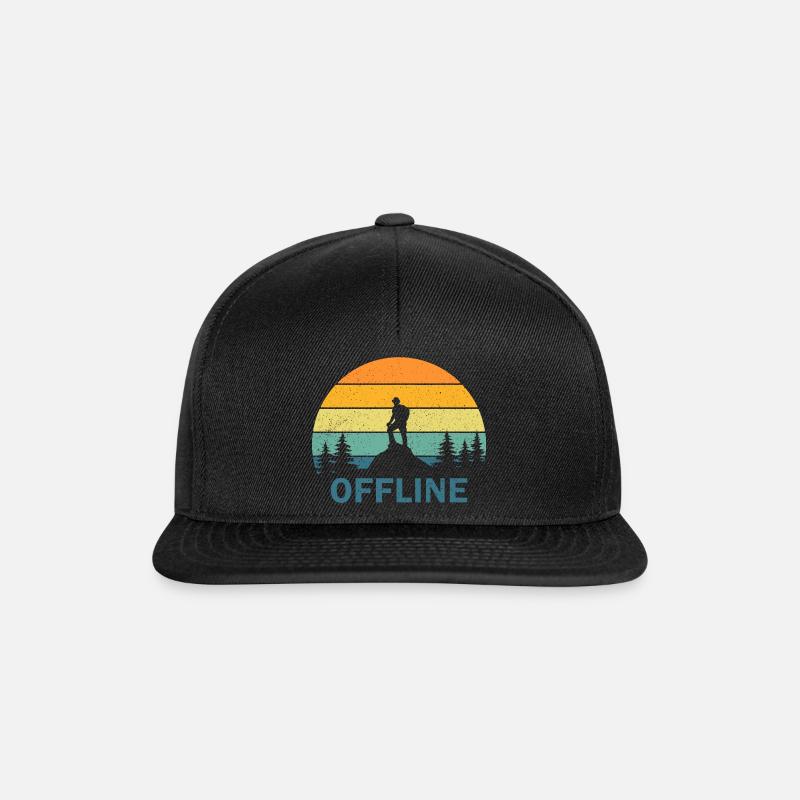 Offline Bergsteiger Wanderer Natur - Snapback Cap - Schwarz/Schwarz