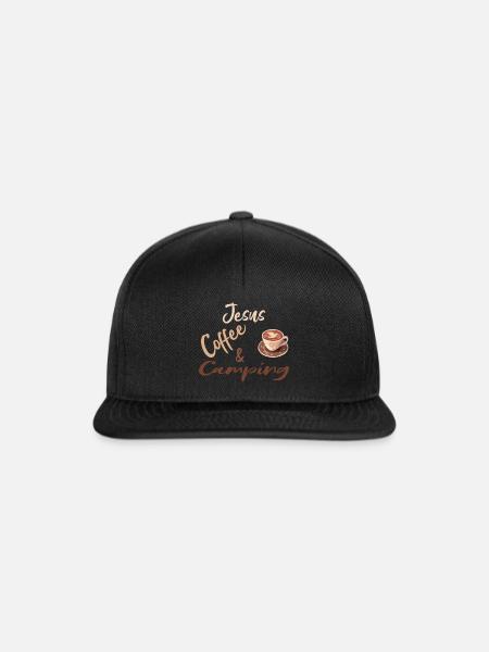 Camping Coffee Jesus - Snapback Cap - Schwarz/Schwarz