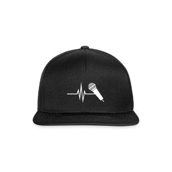 Mon cœur bat pour Voix - Musique Chant Micro - Casquette snapback - noir/noir - Devant