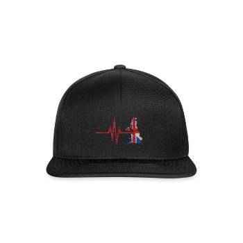 Mein Herz schlägt für Großbritannien - Heimatland - Snapback Cap - Schwarz/Schwarz - Vorne