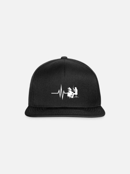 Mon cœur bat pour les percussions - Drum Instrument - Casquette snapback - noir/noir