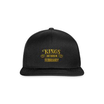 Kings are born in february - birthday king - Snapback Cap - black/black - Front