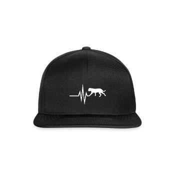My heart beats for dogs - Dogue de Bordeaux Dogge - Snapback Cap - black/black - Front