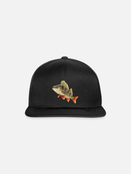 Barsch Angeln Polygon - Snapback Cap - Schwarz/Schwarz