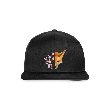 Japanese Cherry Blossoms Sakura Fox - Snapback Cap - black/black - Front