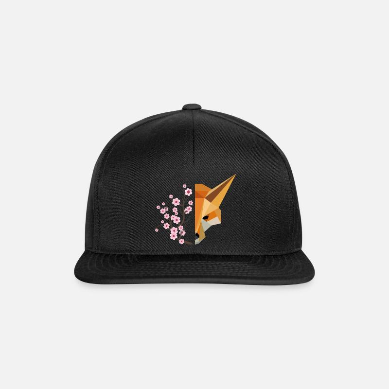 Fleurs de cerisier japonais Sakura Fox - Casquette snapback - noir/noir