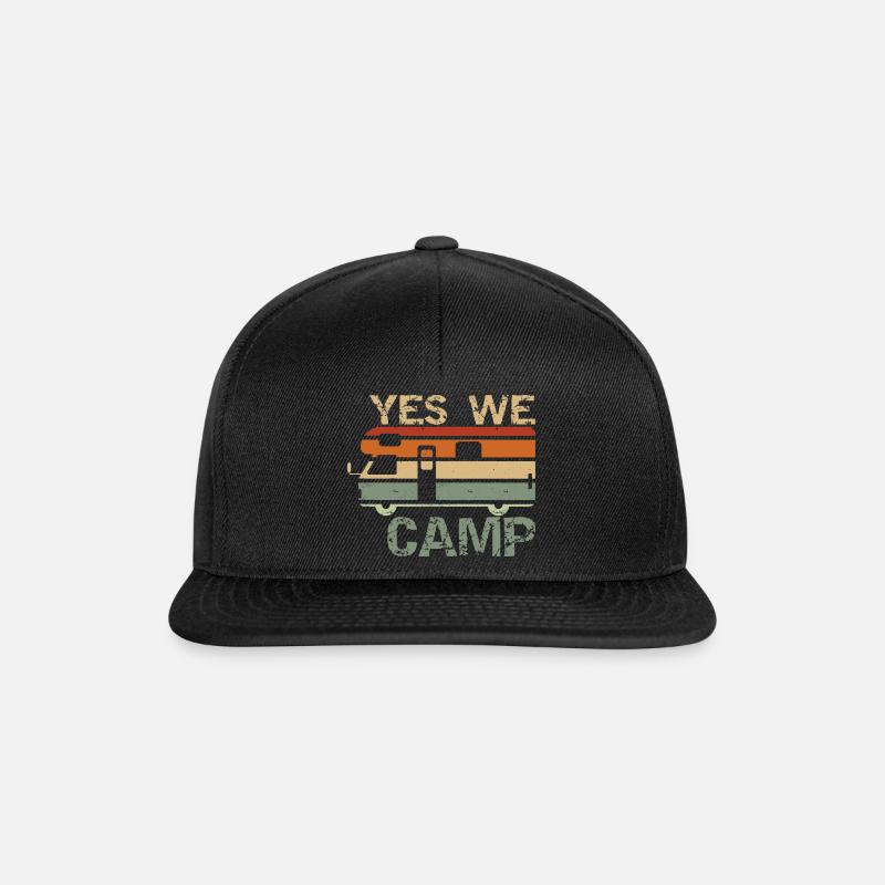 Yes we camp - Snapback Cap - Schwarz/Schwarz