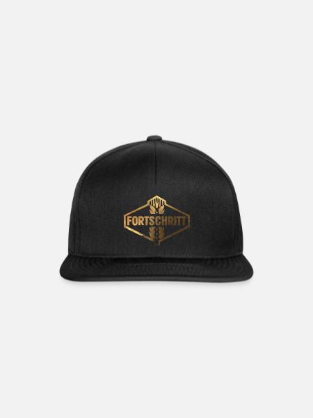 FORTSCHRITT DDR Landmaschinen Vintage Gold - Snapback Cap - Schwarz/Schwarz