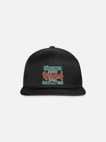 Müllfahrer Wizard - Snapback Cap - Schwarz/Schwarz