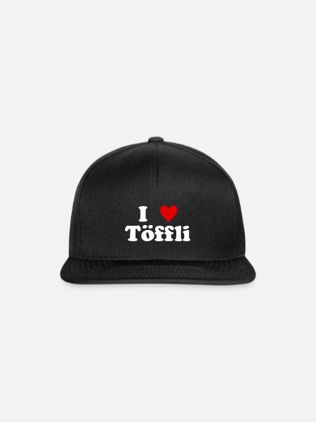 I Love Töffli - Snapback Cap - Schwarz/Schwarz