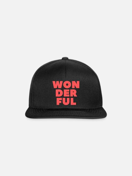 Wonderful-Wundervoll - Snapback Cap - Schwarz/Schwarz