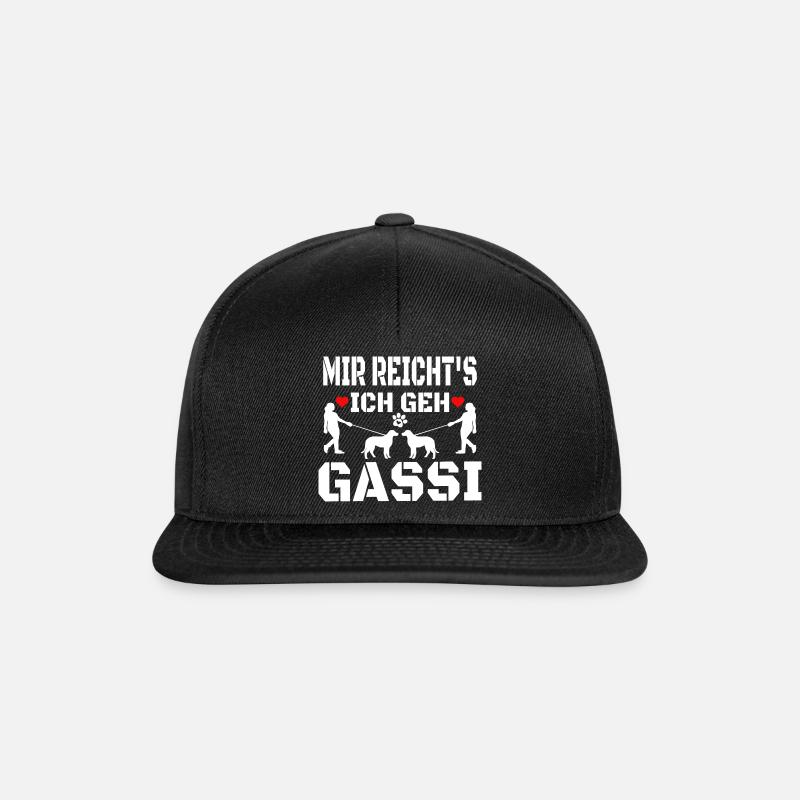 Mir reichts ich geh gassi - Snapback Cap - Schwarz/Schwarz
