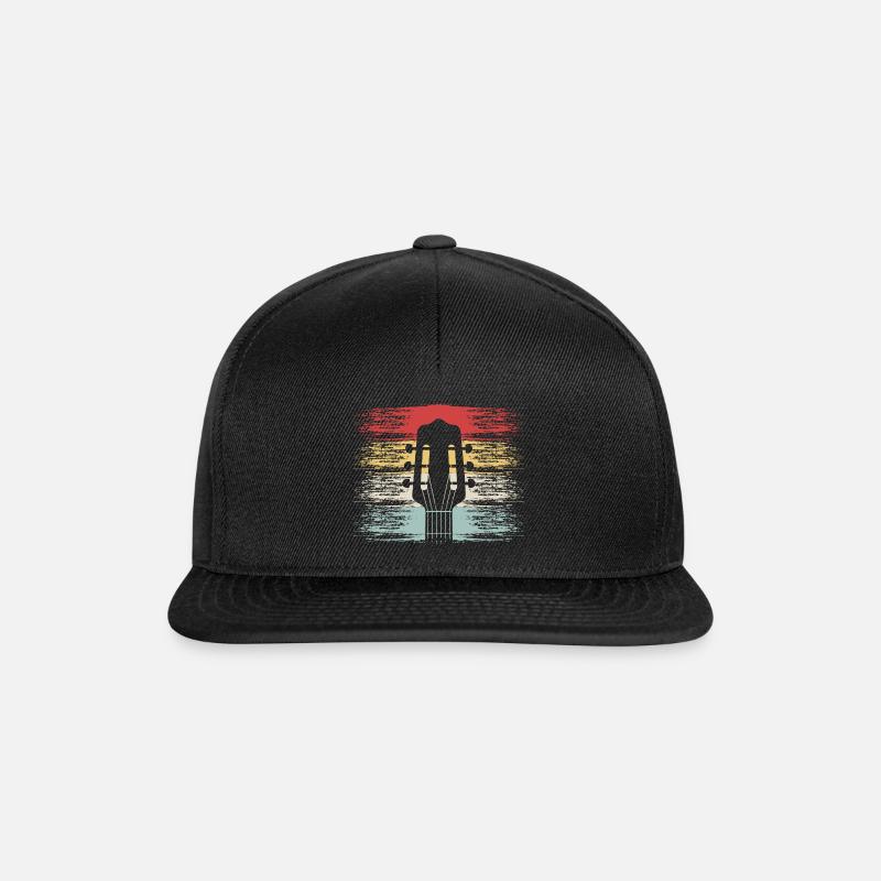 akustische Gitarre Retro Gitarrist Geschenkidee - Snapback Cap - Schwarz/Schwarz